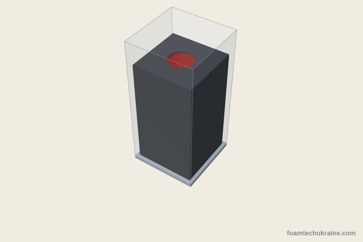 Ложемент для акумулятора 21700 — Стоячи, 21,4×21,4×70,4 мм