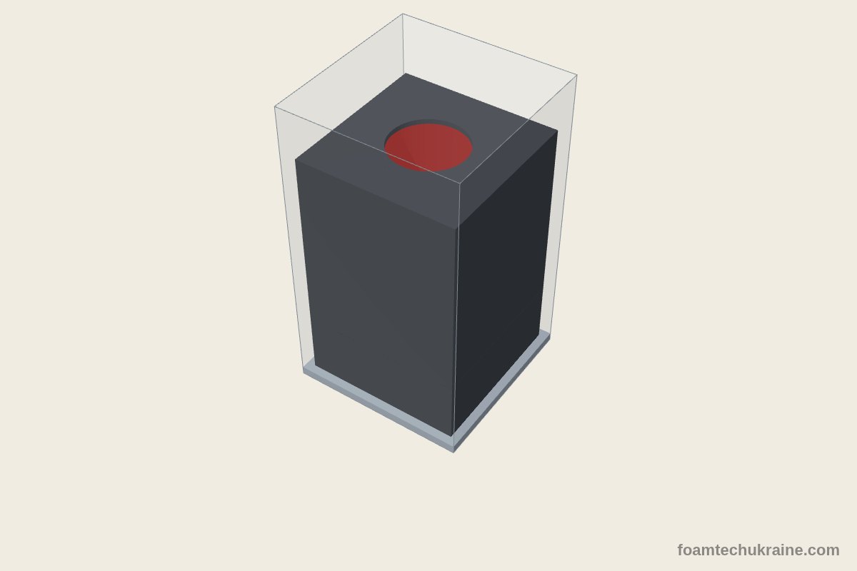 Ложемент для акумулятора 26650 — Стоячи, 26,5×26,5×65,5 мм