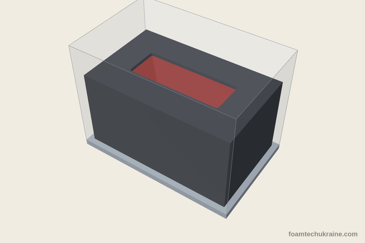 Ложемент для батарейки 9V — Стоячи, 48,5×17,5×26,5 мм