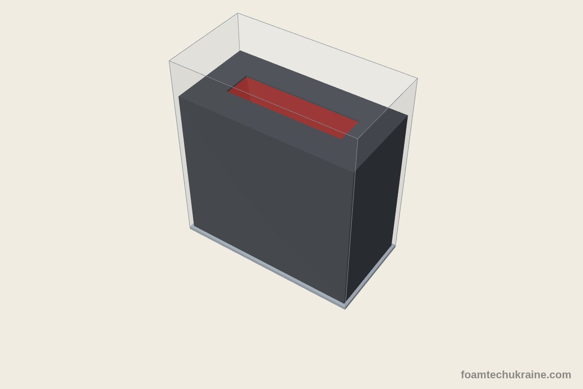 Ложемент для кабелю в бухті Ø120 — Стоячи, 120×30×120 мм