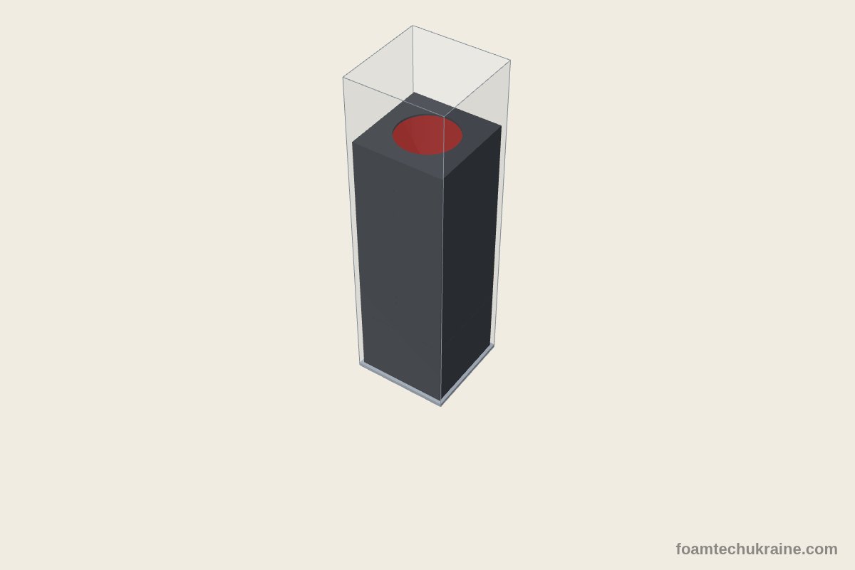 Ложемент для скляної пляшки Coca-Cola 0,25 л — Стоячи, 56×56×188 мм